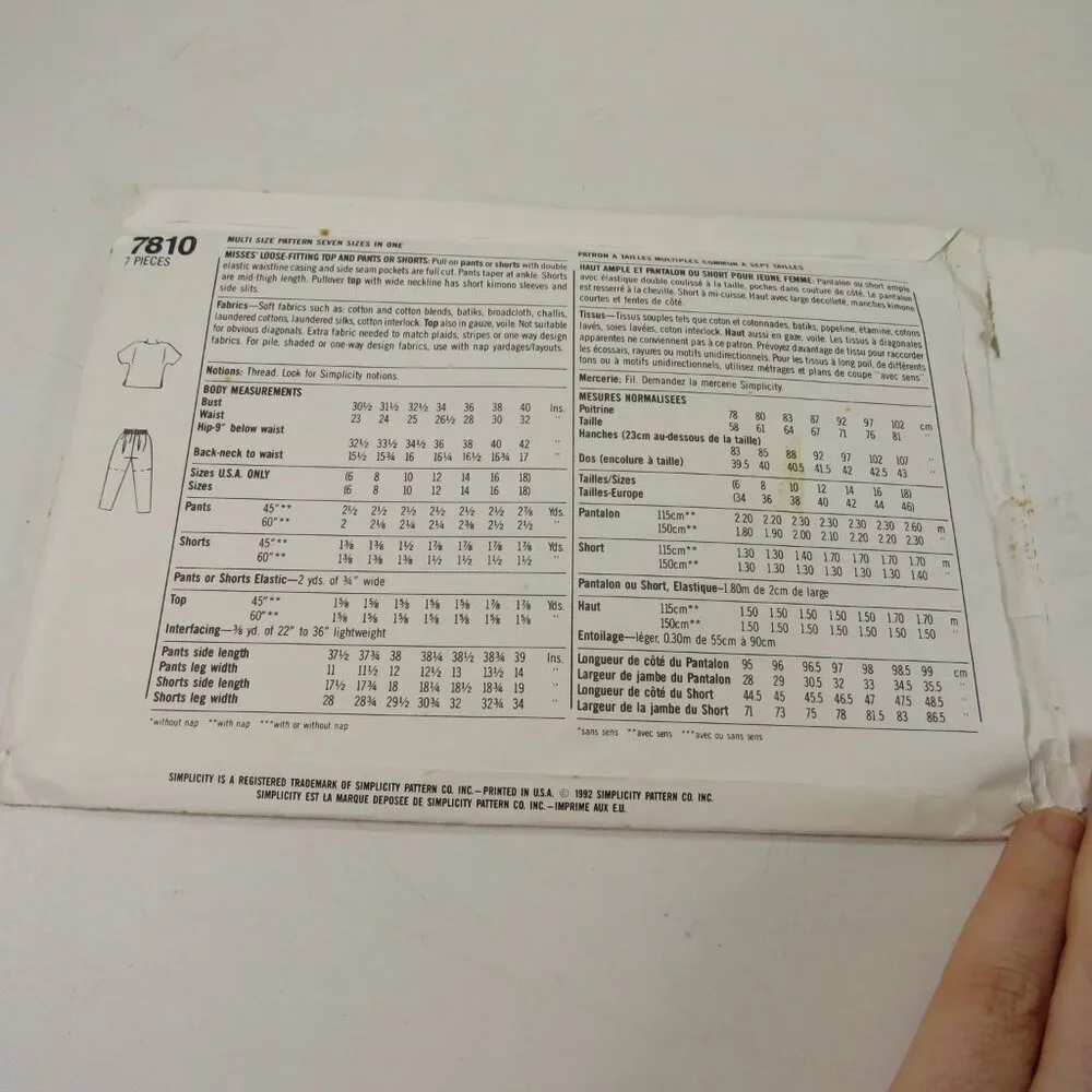 Simplicity 7810 clothing